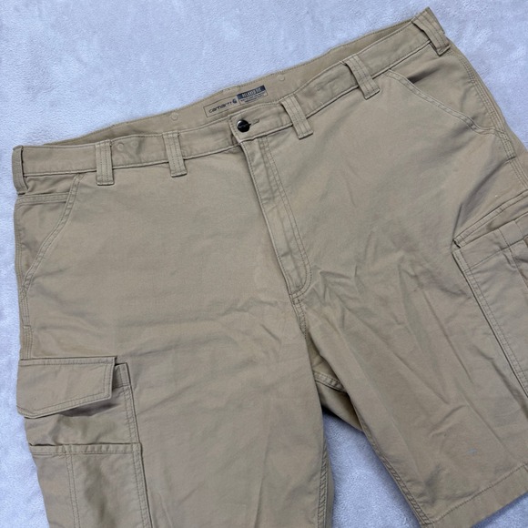 Carhartt Shorts Men's 46 Beige Relaxed Fit Canvas Cargo Workwear Construction - Picture 1 of 16